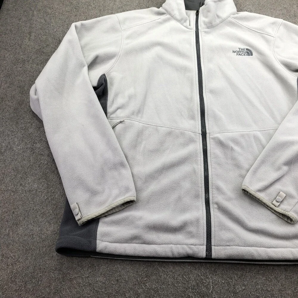 The North Face Jacket Mens XL Gray Fleece Full Zip Colorblock Hiking Outdoor